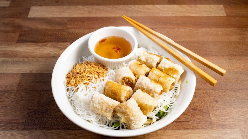 Imperial Rolls Vermicelli · 5 crispy fried rolls filled with ground pork, taro, carrots & silver noodles