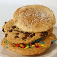Cookies · Pick between snickerdoodle. Chocolate chip or m&m.