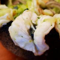 Agua Chiles · Raw shrimp pickled in lime juice, tossed with sauce of your choice, cucumber, & onions