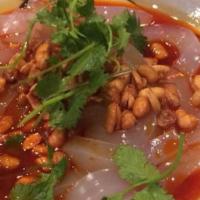 凉粉 Mung Bean Noodle · Vegetarian. Spicy szechuan jelly noodle appetizer, with soy garlic and vinegar.