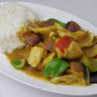 N1. 咖喱鶏飯 Curry Chicken Over Rice  · 