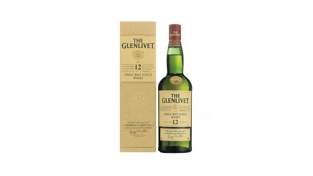 Glenlivet 12 year old scotch whiskey 750ml | 40% abv · The Glenlivet distilled in pots that still use 100 percent malted barley. It is then aged in traditional European and bourbon-seasoned American oak casks to bring forth the delectable flavors. Despite being produced in Scotland, The Glenlivet is the bestselling malt whisky in the United States. It is also the second-best single malt in the world, so you know you're buying the good stuff!