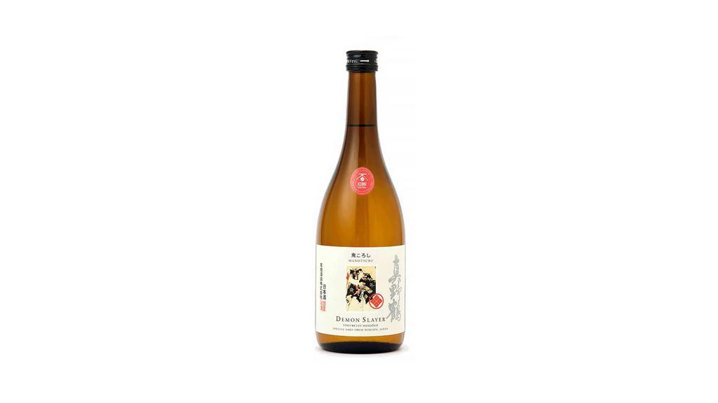 Demon Slayer Manotsuru Sake · Very dry sake. Medium-bodied sake with tantalizing fruit flavors and a pleasant earthiness on the mid-palate. Hints of mineral on the very dry finish. Best served slightly chilled and is wonderful with all types of meat. Rice: Gohyaku-mangoku 60% NIHONSHU-DO (Dryness)