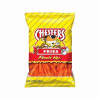 Chesters Fries - Flamin' Hot · Spicy corn and potato snacks in a conveniently portioned snack size