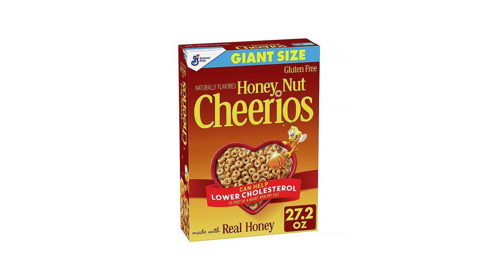 Honey Nut Cheerios 15Oz · Honey Nut Cheerios breakfast cereal has the irresistible taste of golden honey and natural almond flavor that your whole family will enjoy.