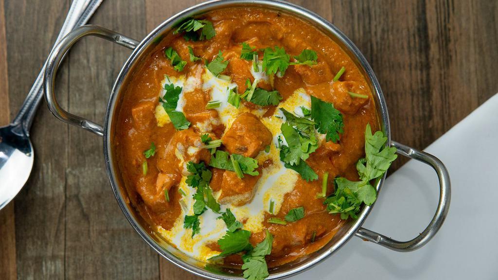 Paneer Butter Masala · Cottage cheese cooked with special sauce.