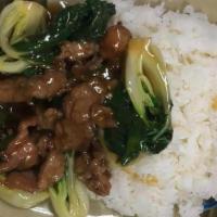 Bok Choy Beef Rice(菜远牛肉饭) · 