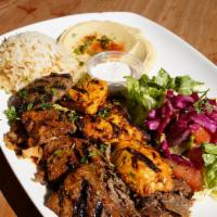 House Combination Plate · Kofta, chicken kebab, beef kebab, lamb and beef gyros and chicken gyros. Served with rice, s...