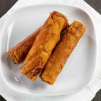 Imperial Egg Rolls (Cha Gio) (3) · Vegetarian option available. Crispy spring rolls stuffed with pork and shrimp, or tofu, taro...