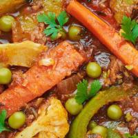 Mix Veggie Curry (VEGAN) · Gluten free, vegetarian. Seasonal mixed vegetable sautéed with curry leaf, mustard seed spic...