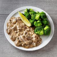 Beef Stroganoff · A stew of tender thin slices of beef filet mignon sauteed in a light, creamy mushroom sauce