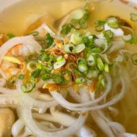Seafood Noodle Soup (Hủ Tiếu Thập Cẩm) · With shrimp, mussel, fishball, and calamari.