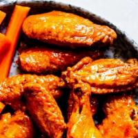 Wings · Wings flavors: buffalo medium, BBQ, garlic Parmesan, lemon pepper, sweet chili.