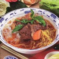 #7. Hu Tieu - Mi Bo Kho · Beef stew rice stick/noodle.