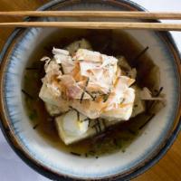 Agedashi Tofu · Fried silken tofu in a fish dashi broth.