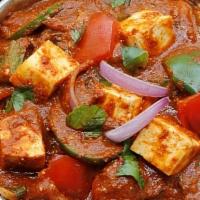 Paneer Kadai · Paneer cooked with bell peppers, tomato, onion and chefs special homemade kadai spices