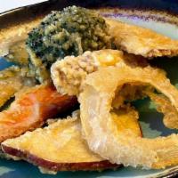 Veggie Tempura Combo · Broccoli, String Bean, Egg Plant, Carrot, Yam, Pumpkin and Onion, We will substitute to othe...