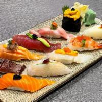 Shinjuku Omakase · 10 pieces of premium nigiri (chef choices) -- including A5 Wagyu, Tuna Toro, Ora King Salmon...