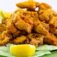 Fish Pakoras · Farmers market seasonal vegetables dipped in fresh fish, chickpea batter, ginger garlic and ...