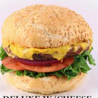 Deluxe 1/2 Lb (With Cheese) · Deluxe and mini deluxe served with lettuce tomato onion and mayo on a sesame bun.