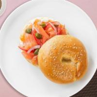 Goldie Lox Cream Cheese Bagel · Your choice of bagel with lox schmear cream cheese.