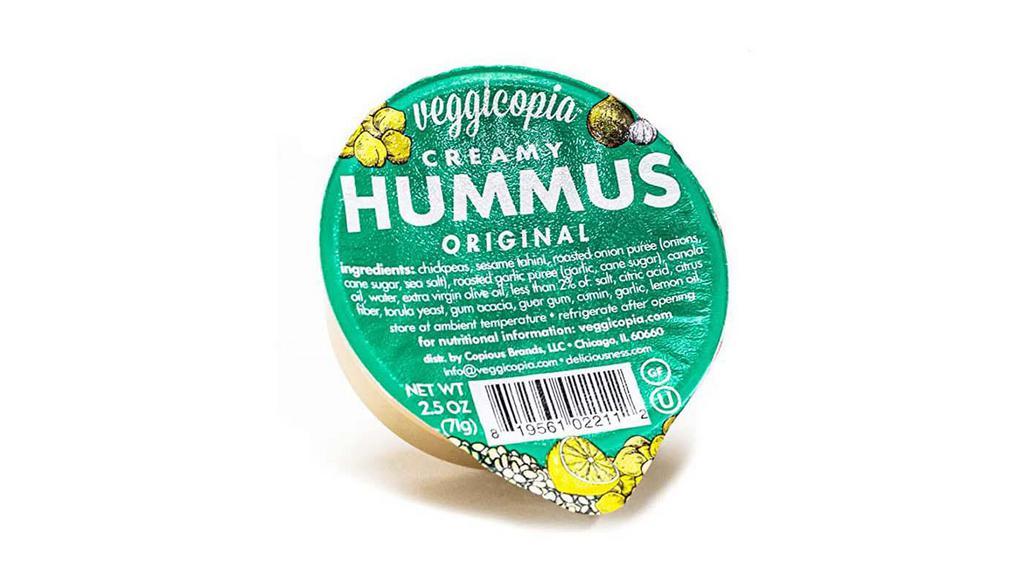 Creamy Original Hummus · The classic Mediterranean flavor comes from chickpeas, tahini, olive oil, roasted garlic and onion, and lemon juice. Convenient, 2.5 ounce individual serving cups of creamy, mouth-watering hummus dip.