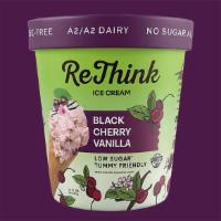 Black Cherry Vanilla Ice Cream · Ingredients: lactose free whole milk, clarified butter, cherry juice concentrate, organic ag...