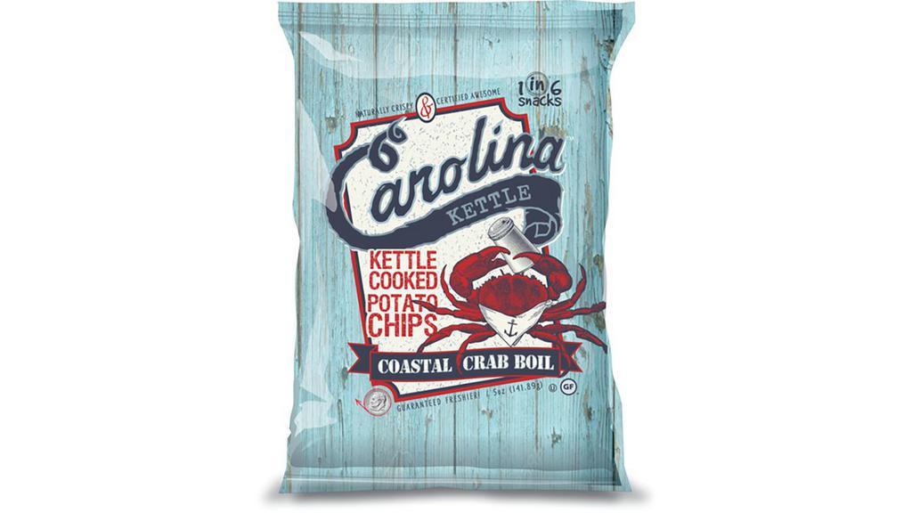 Coastal Crab Boil Kettle Chips · Grab a bag of Coastal Crab Boil Kettle Chips and crunch into the authentic Crab Boil seasoned goodness! Each chip is full of REAL old bay flavor!