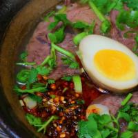 Chili Oil Beef Ramen · Spicy is Optional.