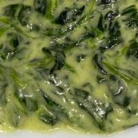 Creamed Spinach · Spinach in a cheesy cream sauce.