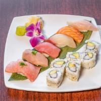 Sushi Combination (12 Pcs) · California roll and 6 pcs nigiri-chef choice.