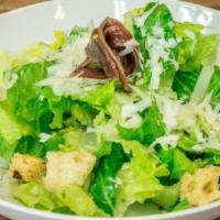 Caesar Salad · Organic romaine heart, parmesan cheese, house-made croutons and anchovies with Caesar dressi...