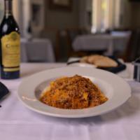Pappardelle Bolognese · Wide ribbon pasta, traditional tomato-meat sauce