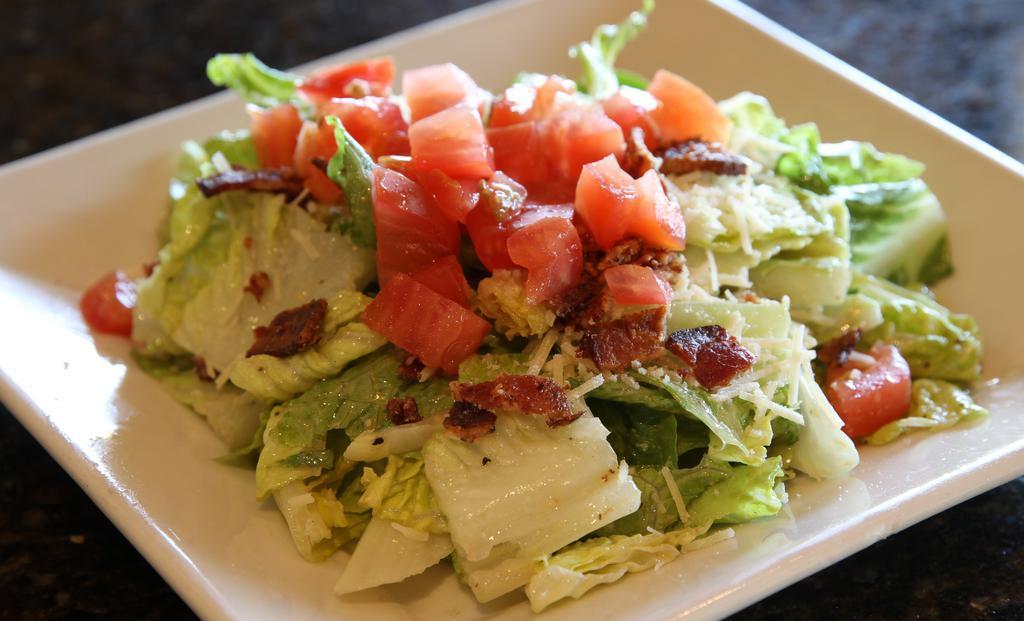 Original House Salad · Romaine, House dressing, Applewood smoked bacon, Parmesan and tomatoes
