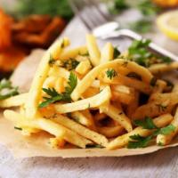Crispy Fries · Fresh hand cut potato french fries.