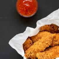 Sweet & Sour Chicken Tenders · Exquisite chicken tenders made with all white chicken meat dipped in sweet and sour sauce.