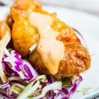 Fried Chicken Taco · Fried chicken in a soft corn tortilla with rojo salsa, lime mayonnaise, cilantro, cabbage & ...