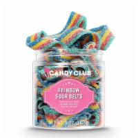 Rainbow Sour Belts-Fruity · Multi-colored strips of super-sour fruit flavored delight!