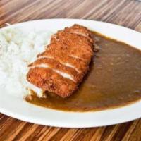Katsu Curry · Pork cutlet served with curry sauce, steamed rice, and house special pickle.