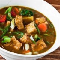Tofu and Vegetable Noodle Soup · Served with choice of noodles.
