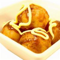 Takoyaki (5pcs.) · Grilled dumpling, a bite of octopus.