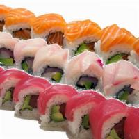 Double (Salmon ,Tuna or Hamachi) · In: avocado, your choice of fish 
Out: same fish as in