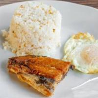 Bangsilog · Bangus (marinated milk fish), garlic rice and egg