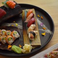 Sushi Meal · Yellowtail Sashimi with Poached Garlic Ponzu, Nigiri Chef Selection (5 Kind), King Salmon an...