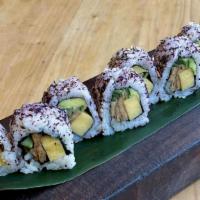 Vegetarian Roll · Avocado, Cucumber, Tamago and Inari with Sesame Seeds and Yukari Shiso