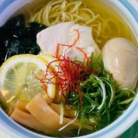 Yuzu Shio Ramen · <Salt base with Clear Chicken Broth and Yuzu Citrus> 
 Toppings : 1pc Chicken, Bamboo Shoot,...