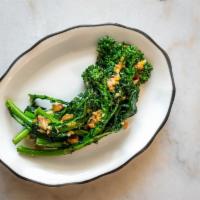 Broccoli Raab · broccoli, garlic, chile, olive oil, preserved meyer lemon (vegan/GF)