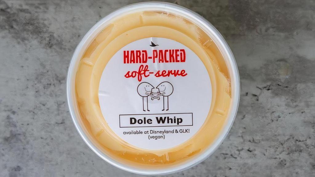 Dole Whip · hard-packed soft-serve (half-pint) non-dairy frozen pineapple treat (vegan) packed in house!
