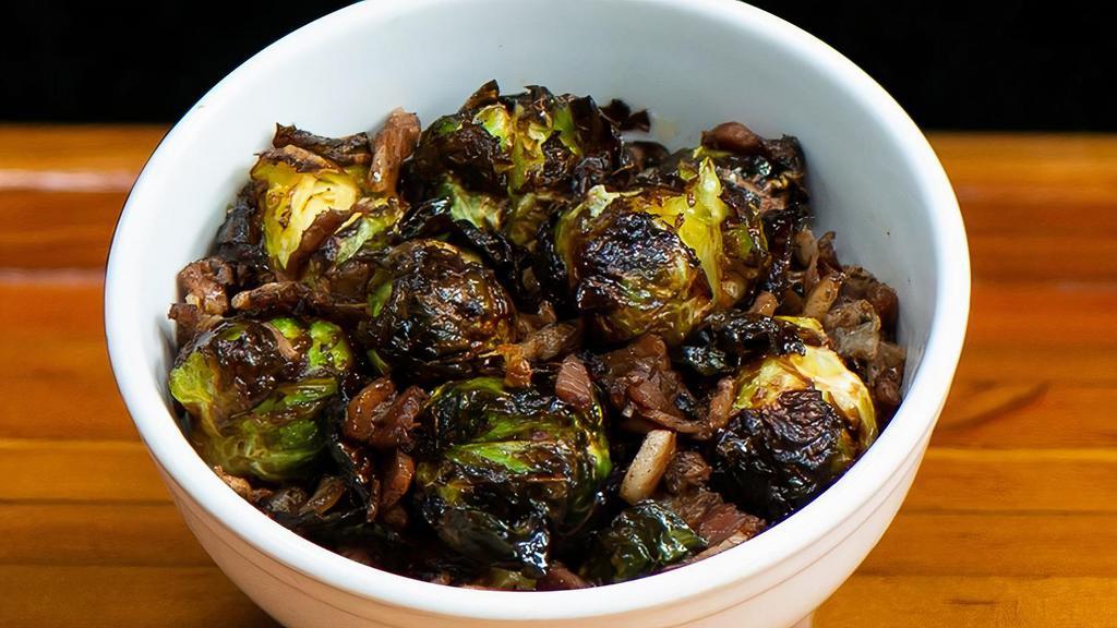 Crispy Brussel Sprouts · with apricot and orange glaze