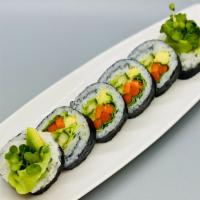 Veggie Roll · Cucumber, Avocado, Butter Lettuce, Daikon Sprouts, Gobo Root
